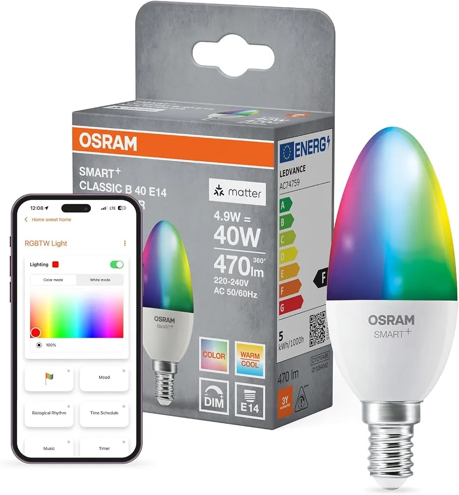 OSRAM SMART+ Matter vela B40 E14 RGBW