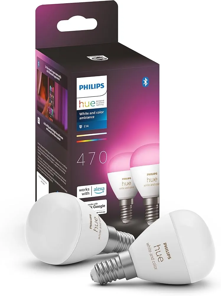 Philips Hue White and Color Ambiance E14 P45 (pack de 2)