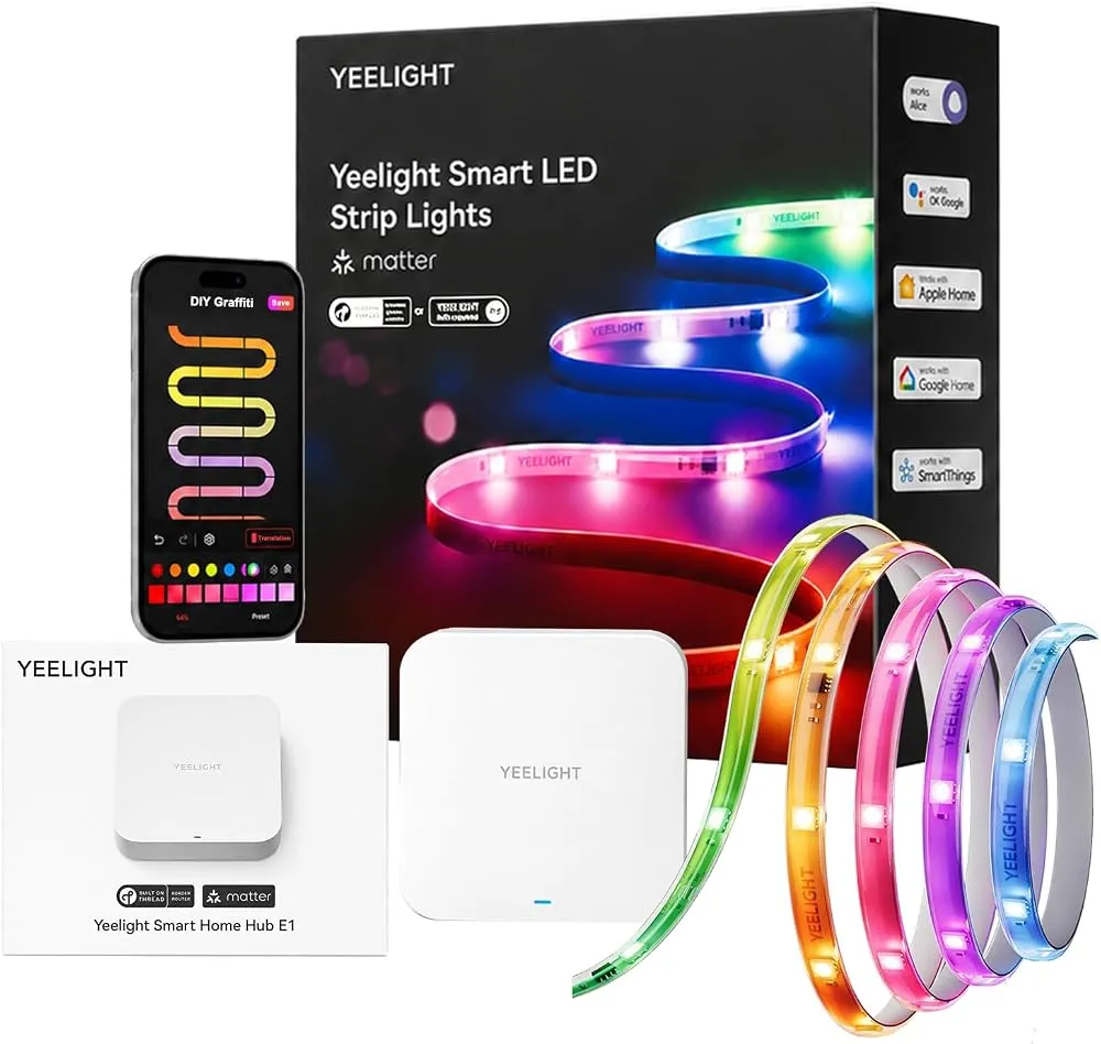 Yeelight kit tira LED RGB+IC 5 m + Hub E1 (Matter over Thread)